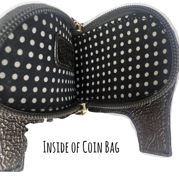 Kate Spade Elephant Coin Bag Metallic Grey Vintage Zip Purse - Picture 6 of 11